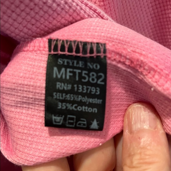 POL Oversized Button Down Waffle Knit Combo Top Pink Size Small - Picture 13 of 13